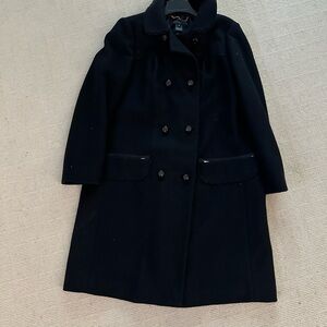 Marc By Marc Jacobs Black Scalloped Dress Coat